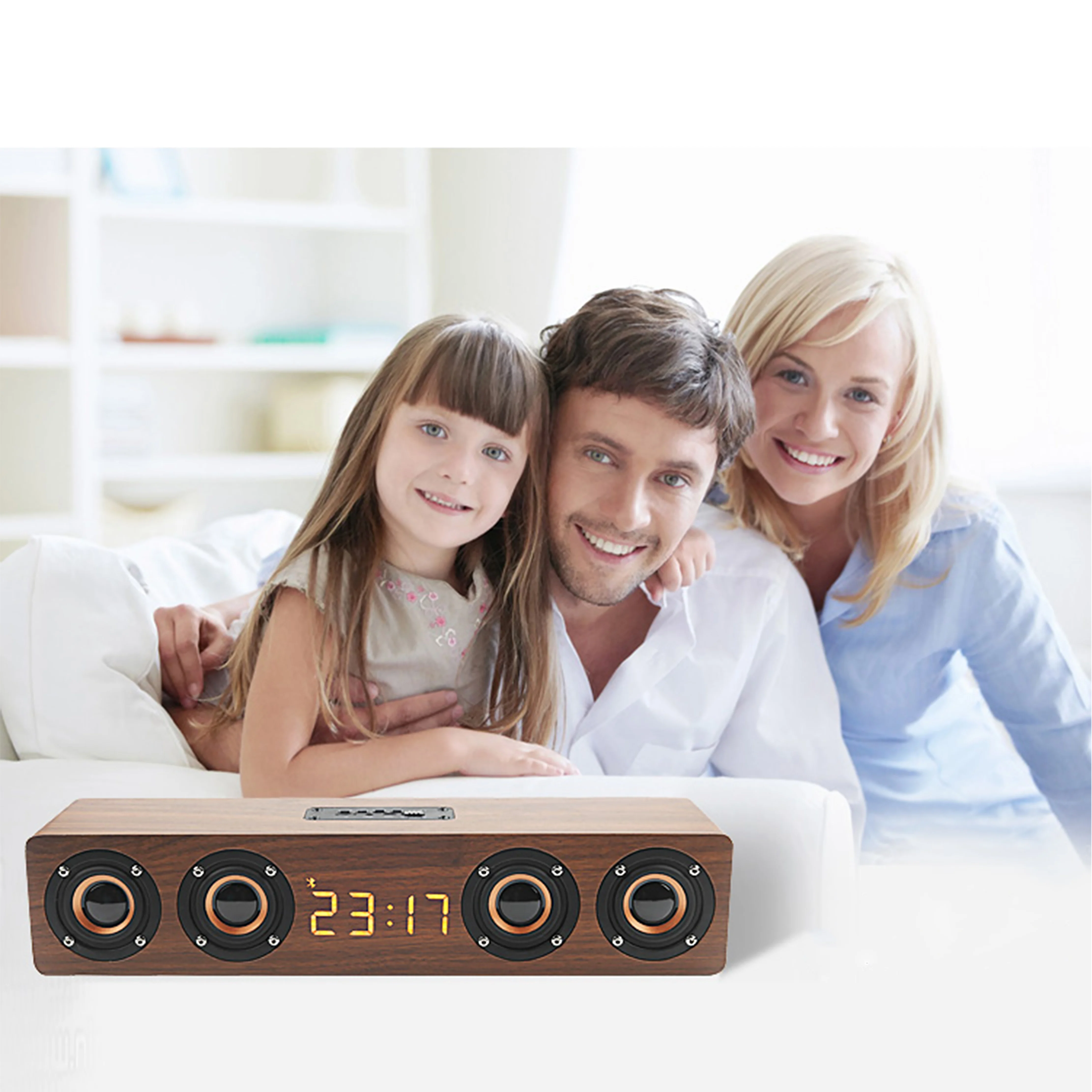Wood Bluetooth Speaker Retro HIFI 3D Dual Loudspeakers Bluetooth Wireless Speaker With Hands-free Sound Box TF AUX IN - ANKUX.COM