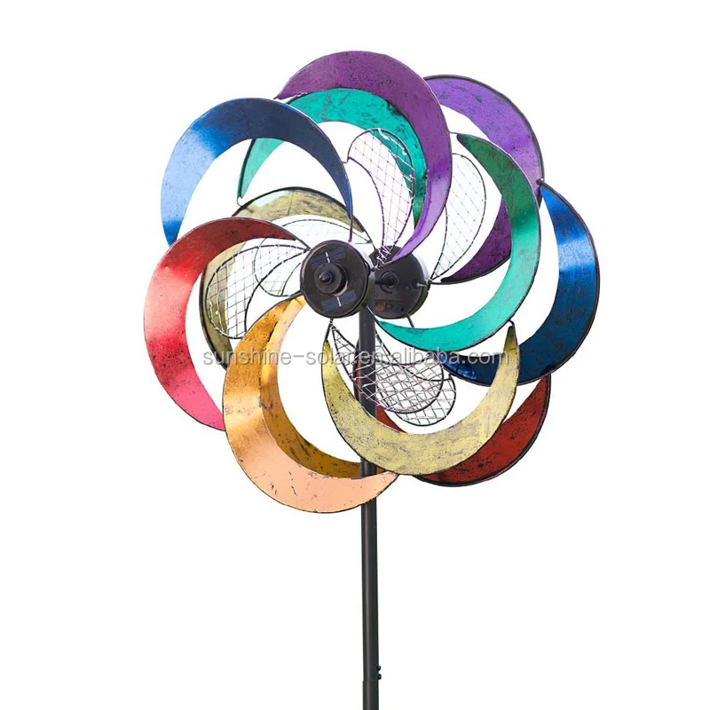 Garten Leuchtturm Solar Light Metal Wind Spinner 75 Kinetic Windrad