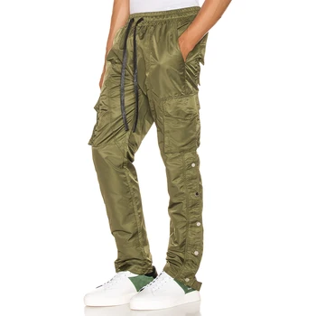 jogging pants with buttons on the side