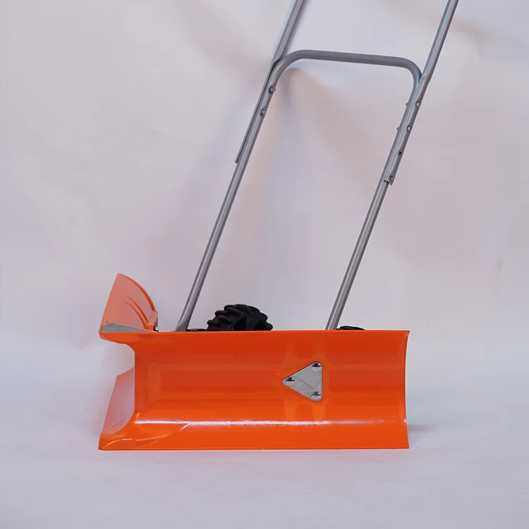 Rightangle Snow Pusher With Wheels And Adjustable Handle Snow Shovel
