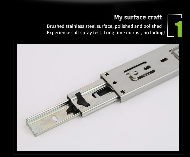 Hot Sell Soft Close Tool Box Drawer Slide,45mm 3fold Full Extension