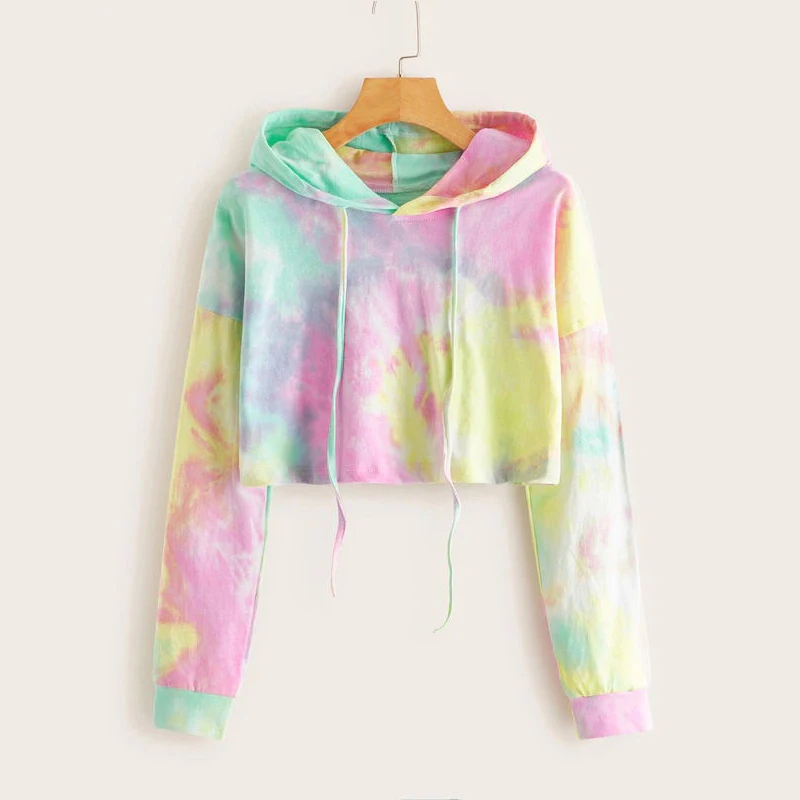 crop top tie dye hoodie