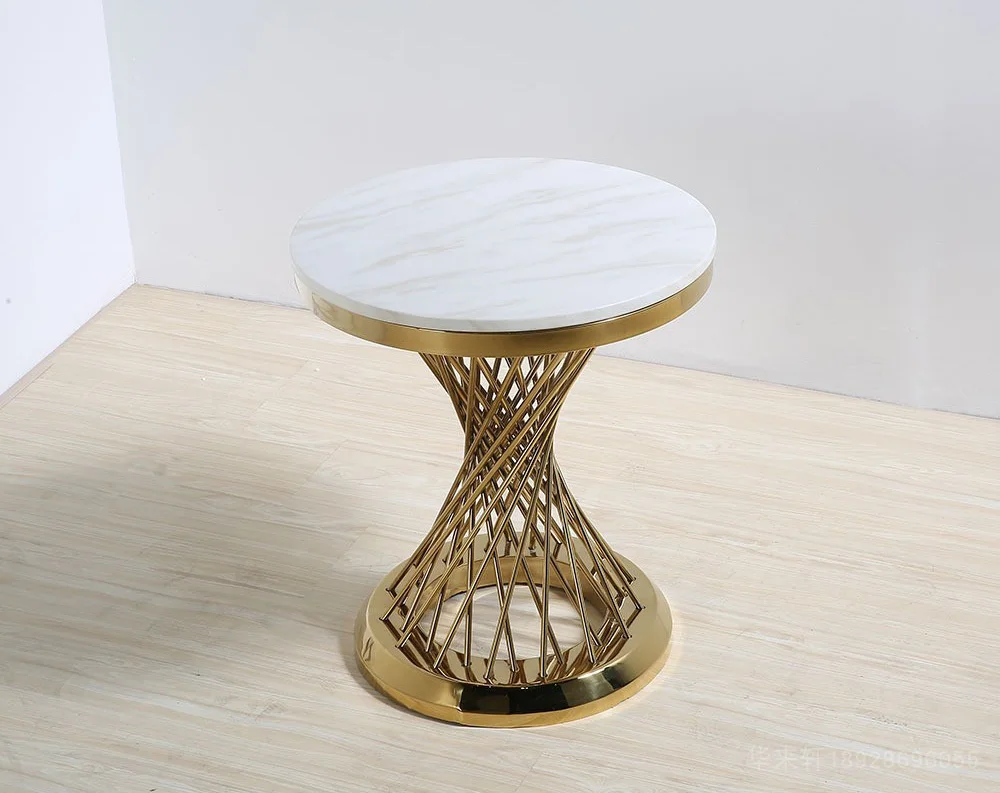 Modern Stainless Steel Base Marble Side Table Wholesale End Table