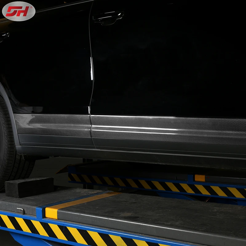 carbon fiber material Car accessories door trim car door panel side skirts door strip for Porsche Cayenne 958
