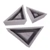 Yiwu bobao factory 3 sizes decorative triangle plaster Cement concrete moss basin desktop green plant bonsai vase silicone mold