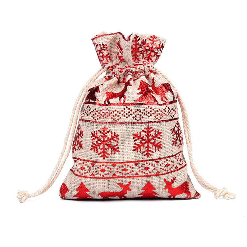 cotton drawstring canvas christmas bag 