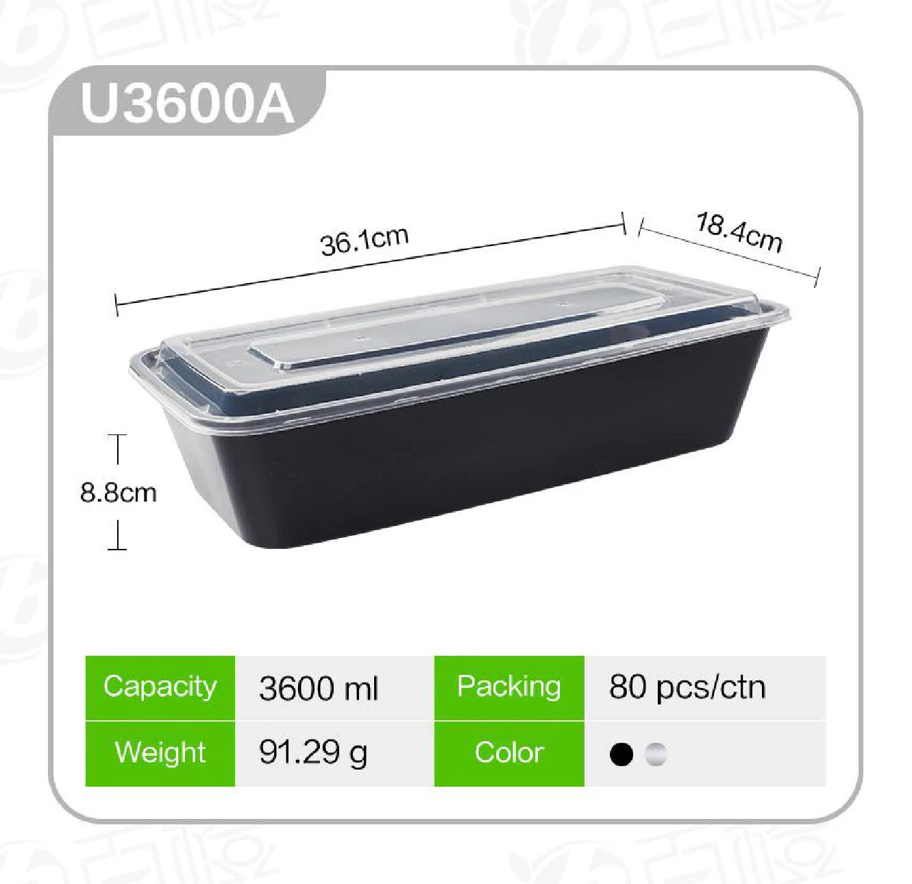 80Pcs Disposable Food Container BPA Free Microwavable Plastic Lunch Box  with Lid