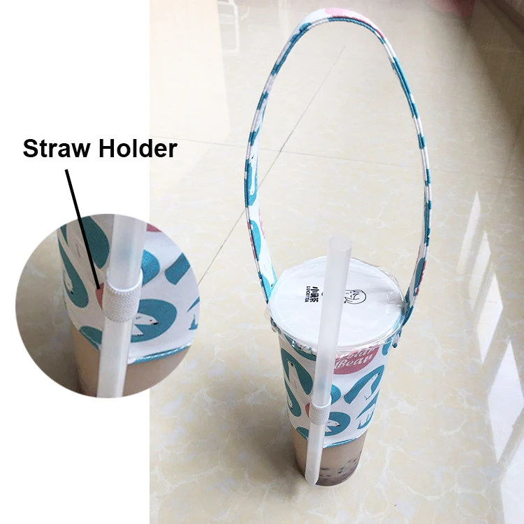 Bubble Tea Holder with Straw Holder Two Pack Bubble Tea Carrier