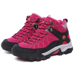 Winter Pro-Mountain Outdoor Hiking Shoes For Men Women Add Fur Hiking Boots Walking Warm Training Trekking Footwear couple