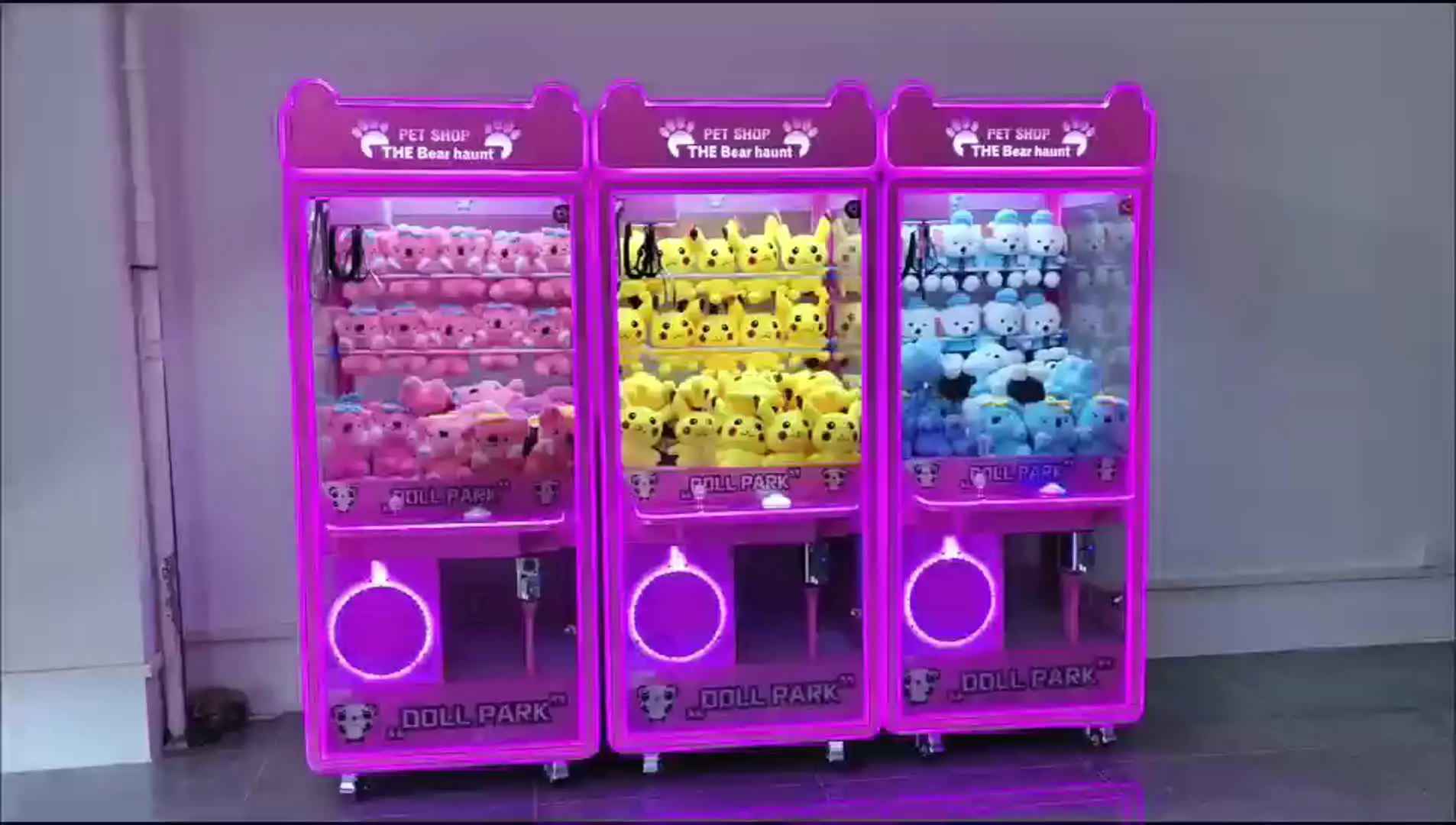 Lucky Pink Crane Claw Machine - Coin Operated Arcade Game, Vending