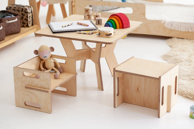 蒙台梭利儿童家具幼儿游戏室椅子孩子学习凳子