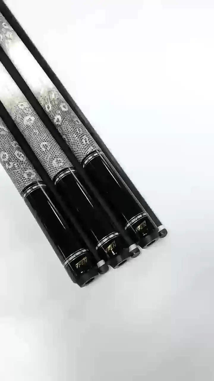 Real Carbon Fiber Yfen Billiard Cue - 12.5mm Tip & Leather Grip