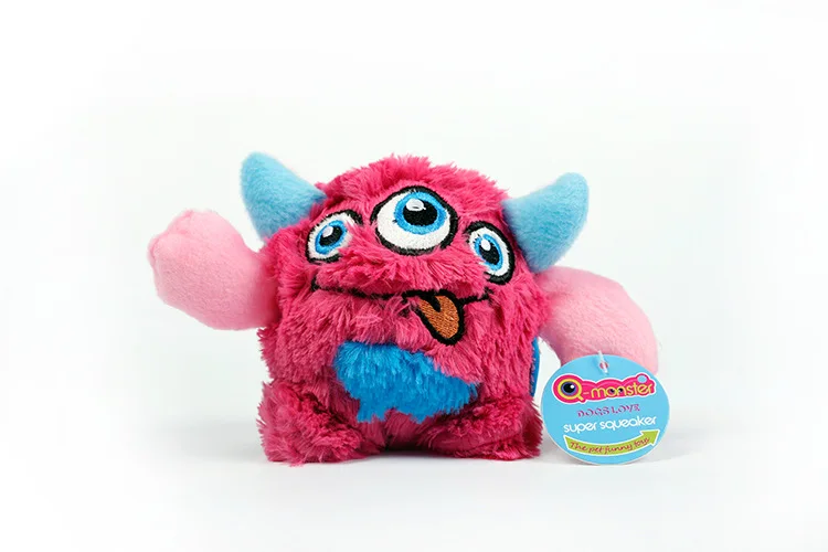 pink monster dog toy