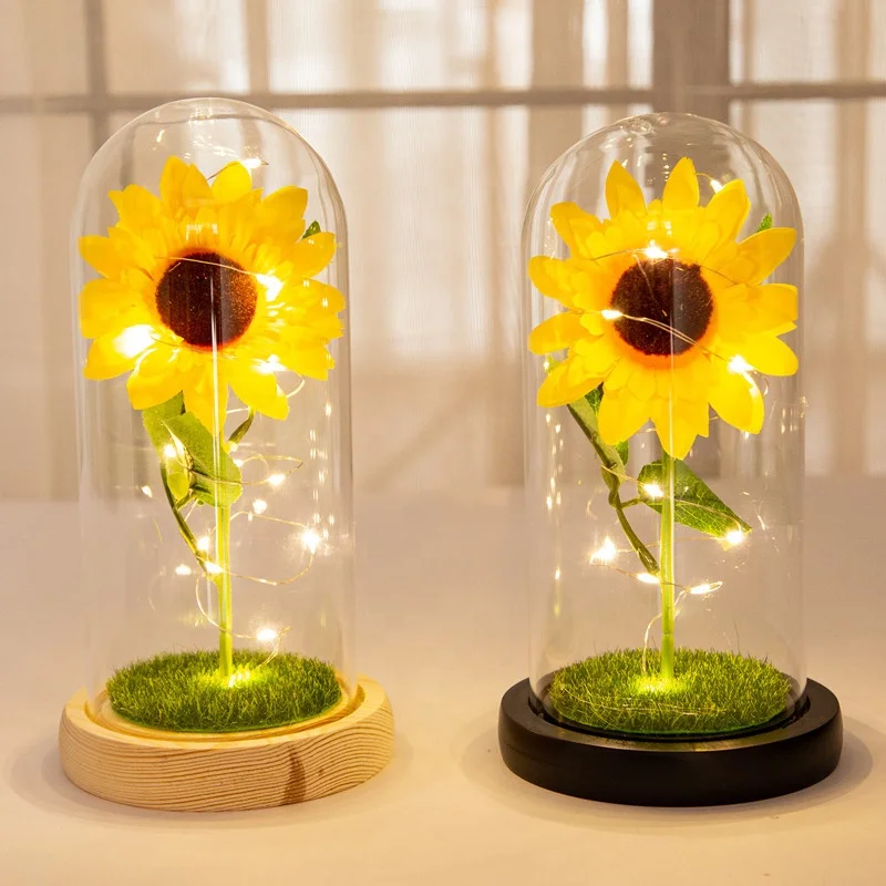 Christmas Valentine's Day Gift Glass Cover Simulation Sunflower Valentine's  Day Gift Luminous Led Lamp Decoration Small Gift - Buy Christmas Glass  Cover Christmas Gift Christmas Tree Gift Sunflower Ornament Creative  Valentine's Day|