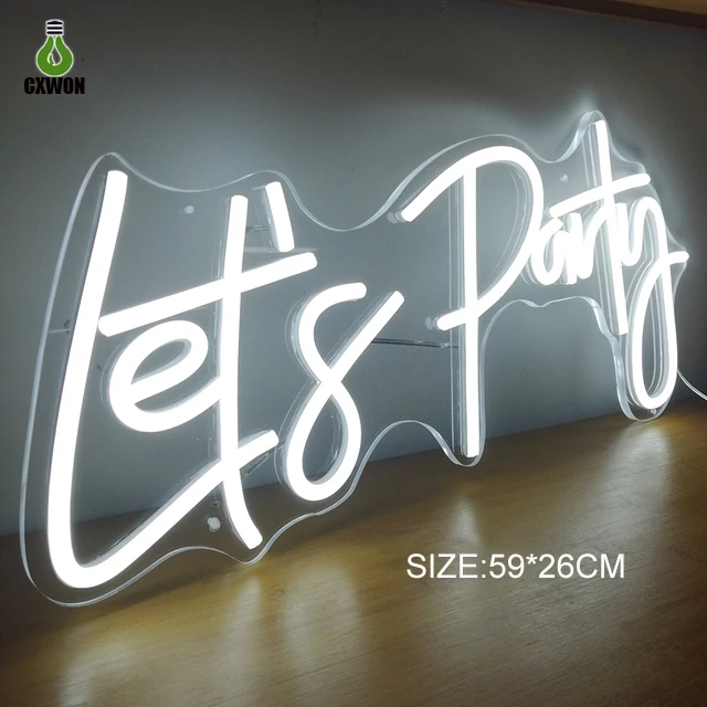 Let‘s Party Neon Sign Custom neon sign Neon light Birthday Baby Shower Wedding Neon Sign Party neon sign hot