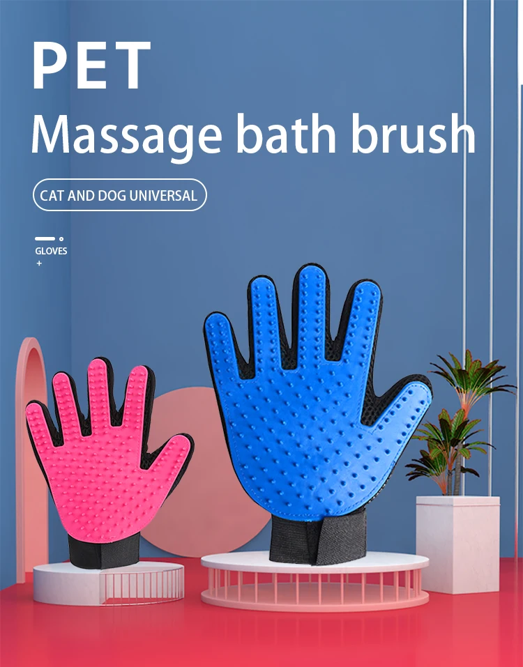 Dog Brush Glove Animal Bathing Glove Brush For Dogs Pet Groming Glove