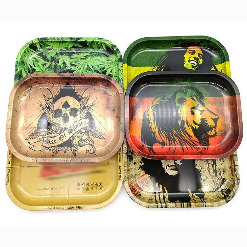 
18 x 14 cm Food Serving Tray Custom Rolling Tray Tobacco Wholesale High Quality Custom Metal Ashtray China Tray 
