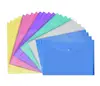 Hot selling good quality custom transparent clear plastic document holder envelop PP file bag with button