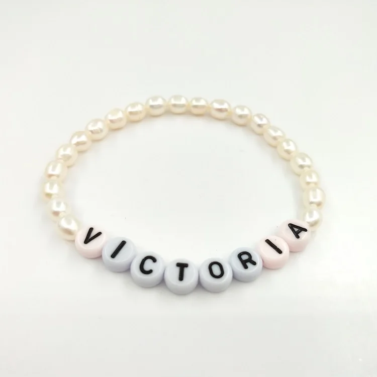 Pearls Letters Bracelet Handmade Fashion Bracelet Letters Personalized