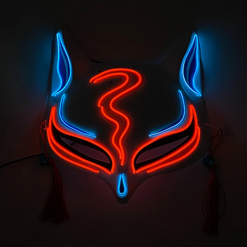 Leuchtende Led Fuchsmaske Für Damen Für Cosplay Und Partys_voghion.com