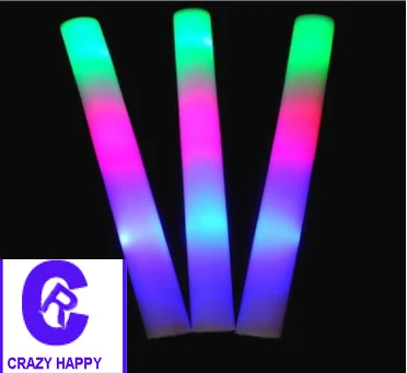 LED Multi Color Light Up Foam Stick Baton Light Rave DJ Party Wand 