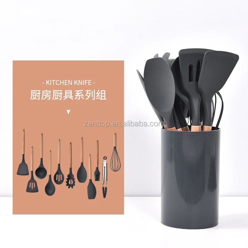 High End Best Selling 11pcs Silicone Kitchen Utensils Sets Cooking