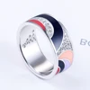 Party Vibes Silver Jewelry RIng 3A Zirconia Inlay Sterling 925 Silver Enamel Ring