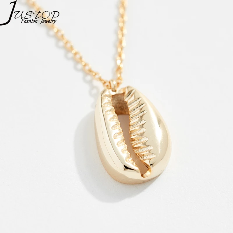 Antique Gold Metal Jewelry With Shell  Pendant necklace For Valentine Day Engagement party gift