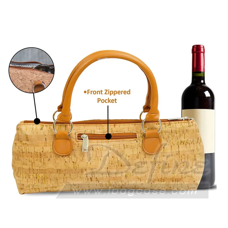 Custom Portable Thermal Insulated Leather Cork Wine Cooler Bag Buy Wine Cooler Bag,Cork Wine