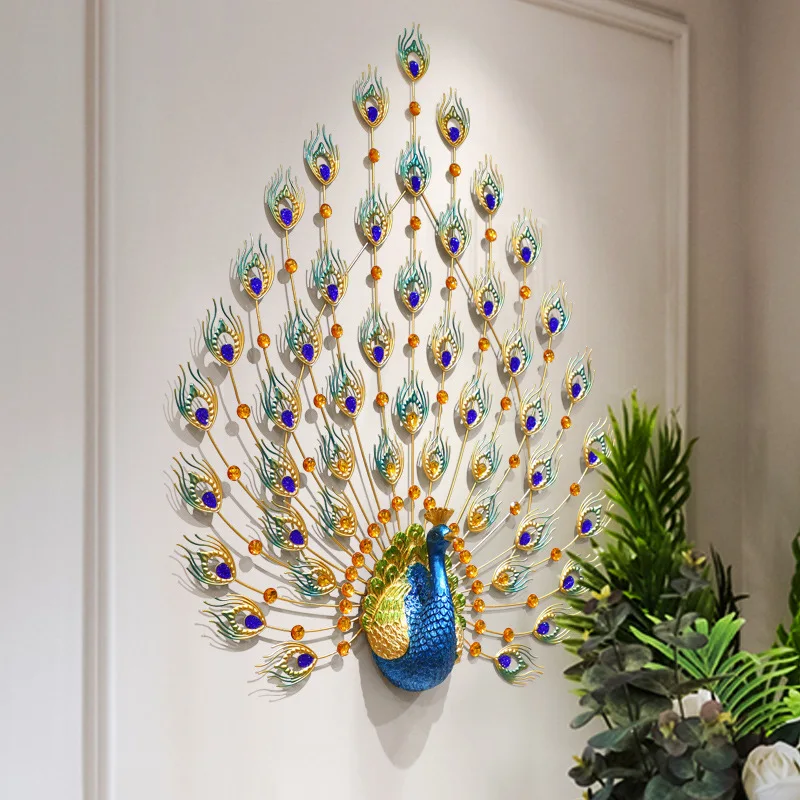 Luxury Large Metal Peacock Wall Art Decor For Hotel Decorative Creative Wall Hanging For Home