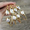 BD-J063 Amazon hot sell gemstone bangle pearl cuff wholesale gold color