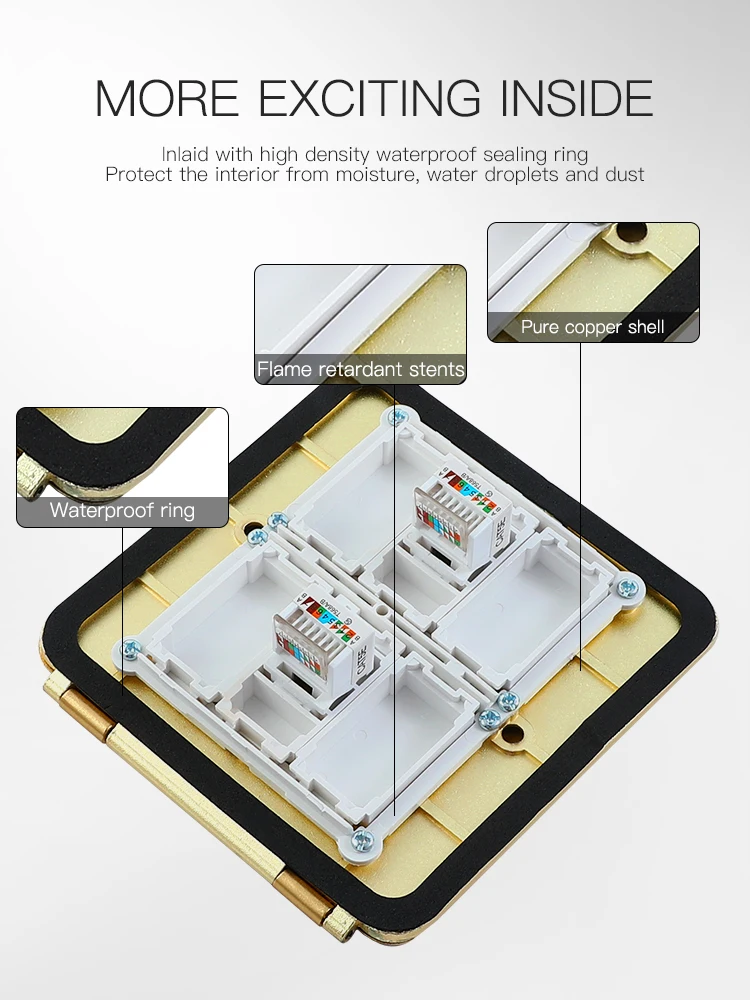 Standard multi module RJ45 network open floor socket