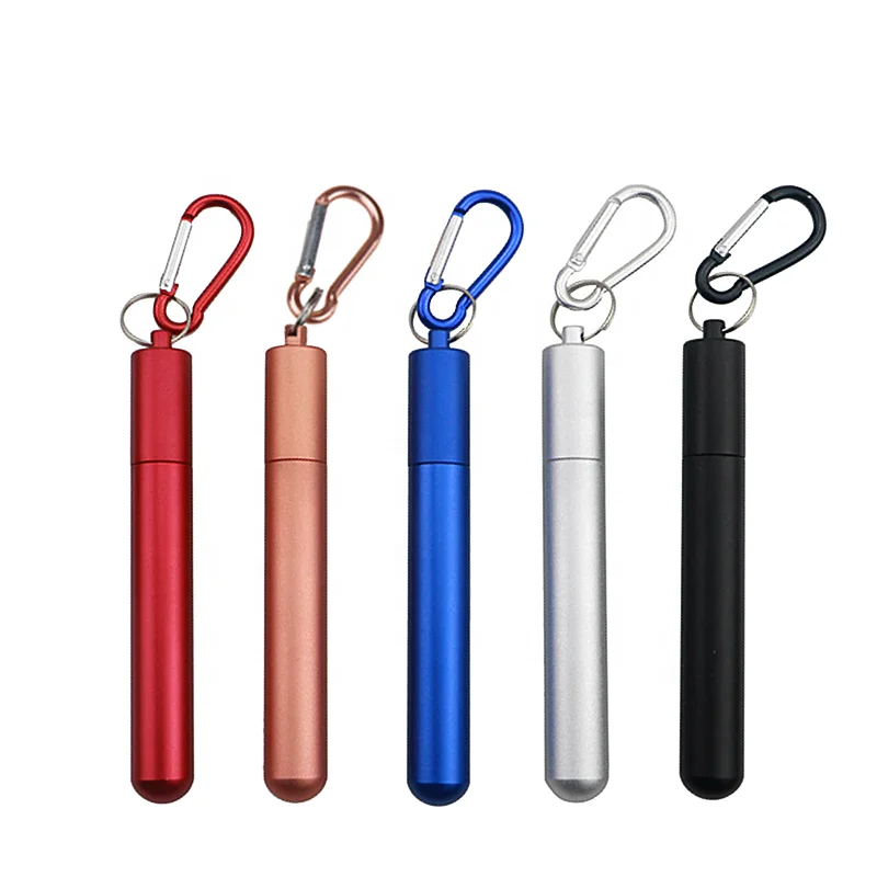 Portable Reusable Metal Telescope Drinking Straws Collapsible ...