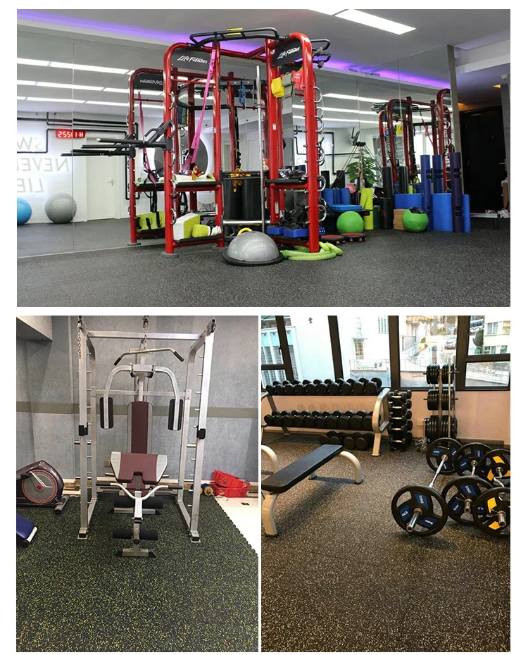 China Factory gym rubber Interlocking floor tiles