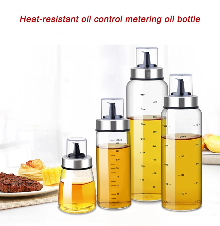 New Trending Online Shop Amazon Hot Sale High Quality Oil Cruet Glass Bottle Oil Vinegar Dispenser with Measuring Degree Scale