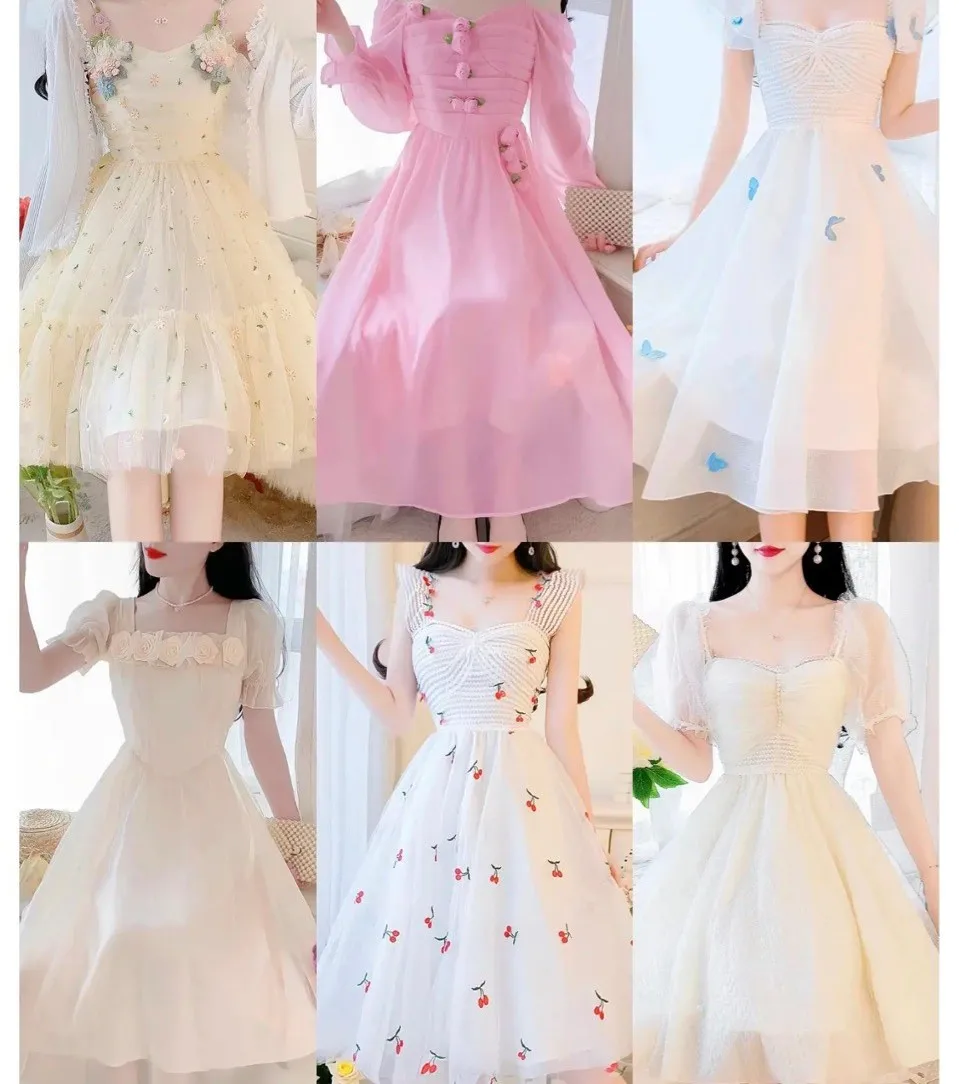 Wholesale Summer Women's French Bubble Sleeve Dress Women's Fragmented