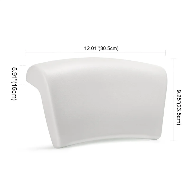 Wh 1pc PU Material Waterproof and Durable Bathtub Pillow for Family and Home Use 