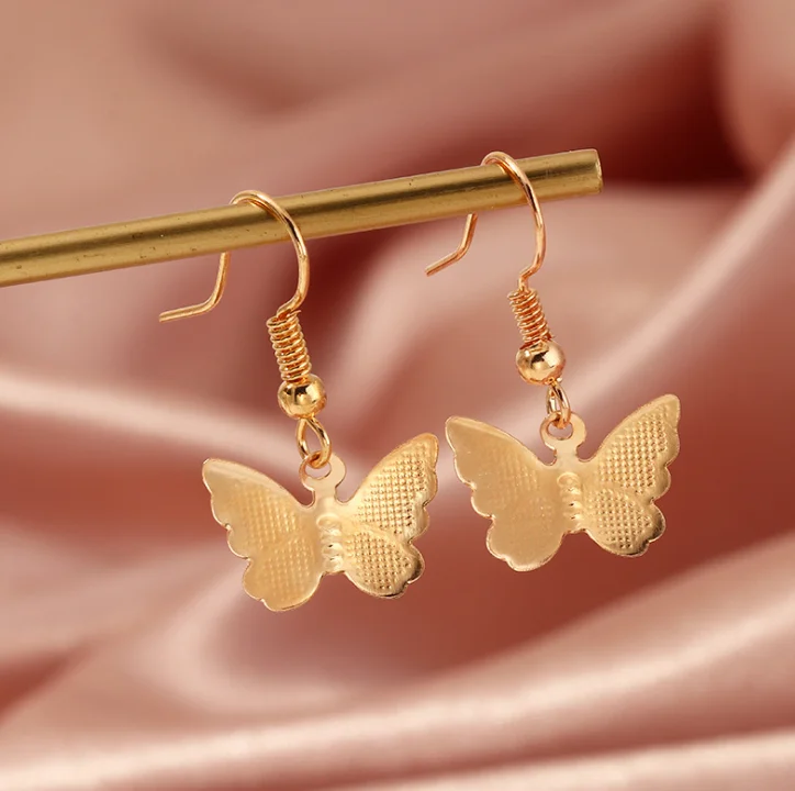Pendientes Colgantes De Plata de la mariposa de Gancho Colgante Señoras Mujer Retro
