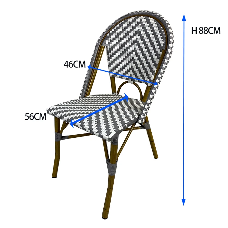 Brand New Garden Dining Room Table And French Aluminum Bistro Outdoor High Back Chair Colored Rattan Wicker Chairs