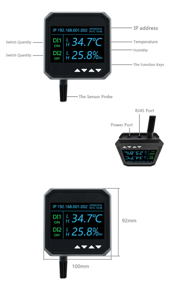 Temperature And Humidity Air Pressure Sensor With Poe Network