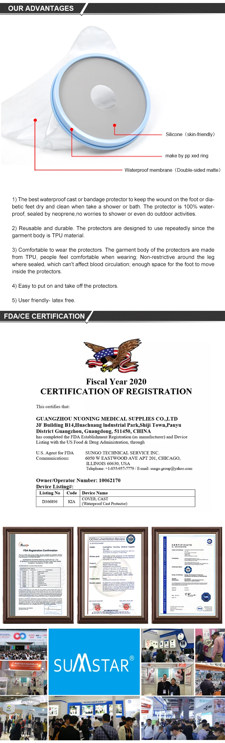 waterpoof cast cover for adult half arm