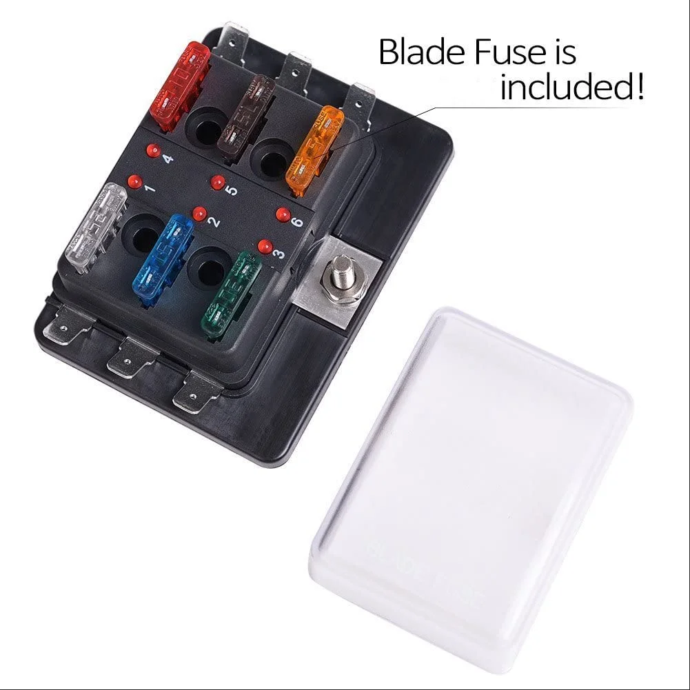 6 Way Zekeringkast Blade Zekering Blok Houder Dc 12v /24v