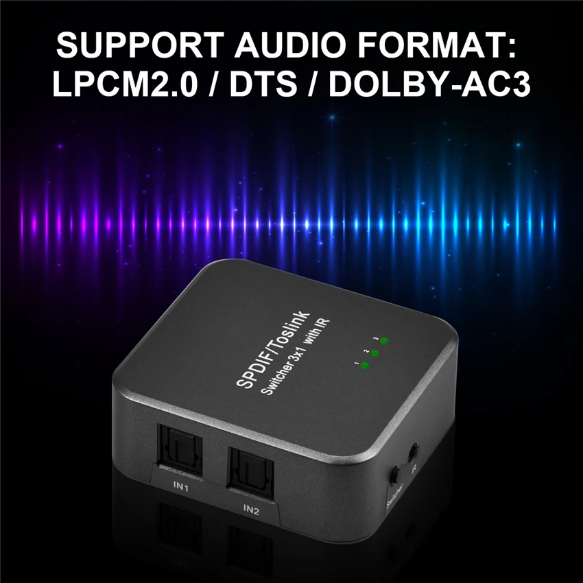 1port Spdif Toslink Digital Optical Audio Splitter 1x3 1 In 3 Out Dts