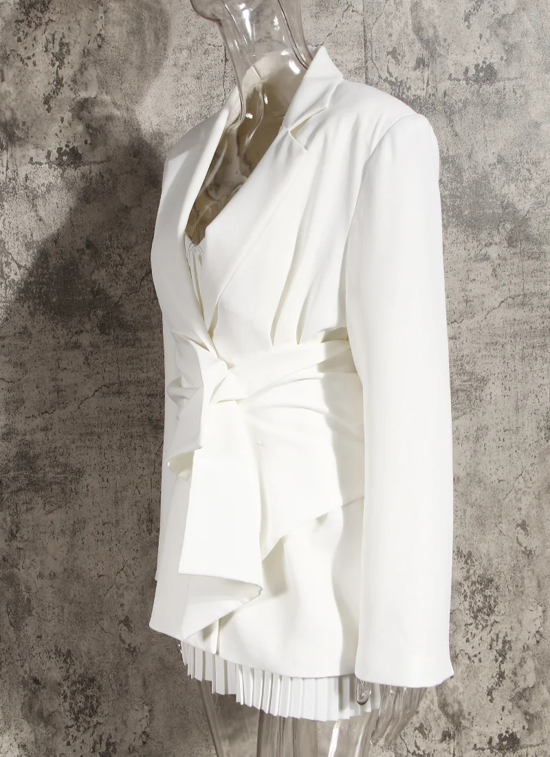 Luxury Blazer Elegant White Waist-cinching Suit Jacket Blazer Femme ...