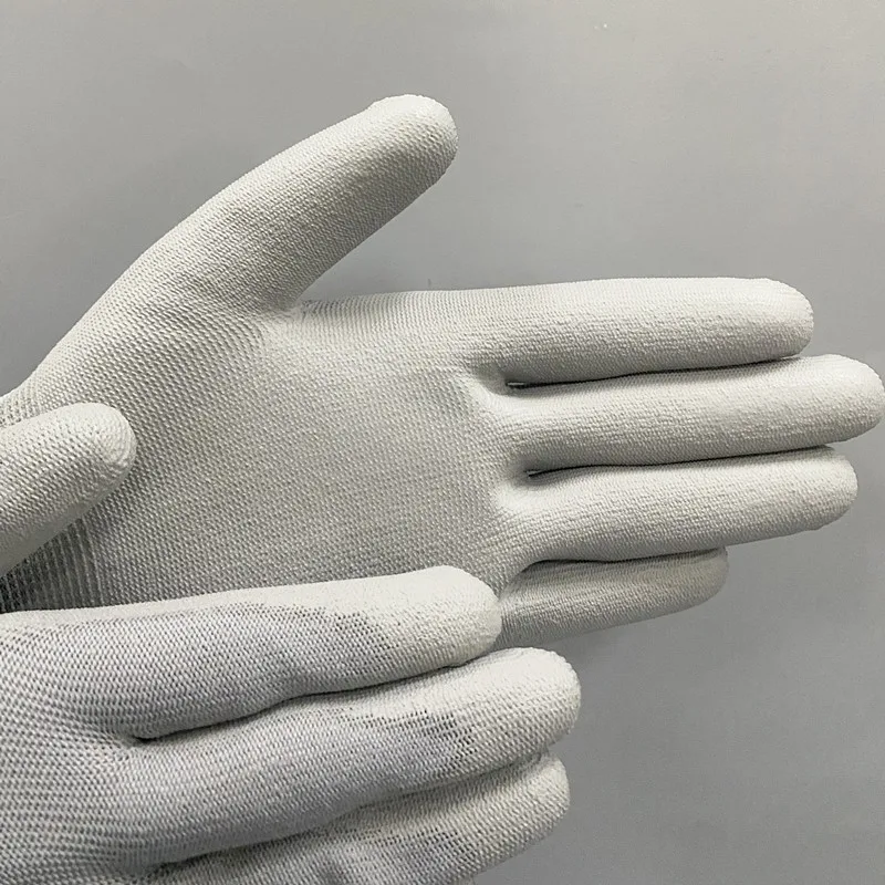 High Quality Esd Carbon Fiber Pu Coated Palm Fit Gloves Buy Palm Fit Glove, Carbon Fiber Esd