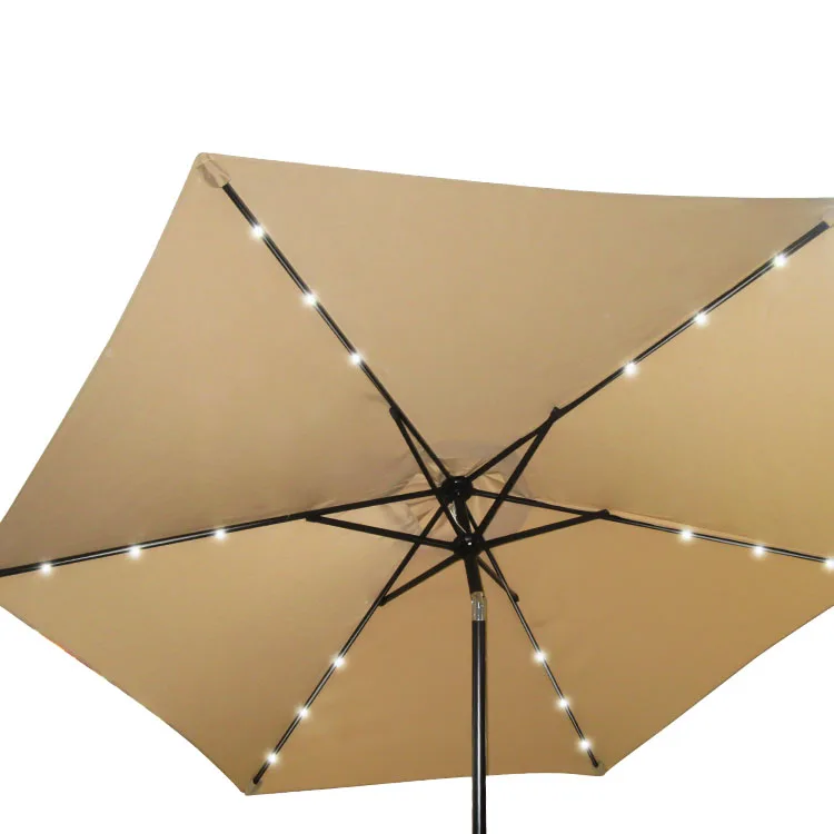 Promotion Solar Umbrella Outdoor Patio Beach Umbrella Led With Battery Charger Usb Buy Solar