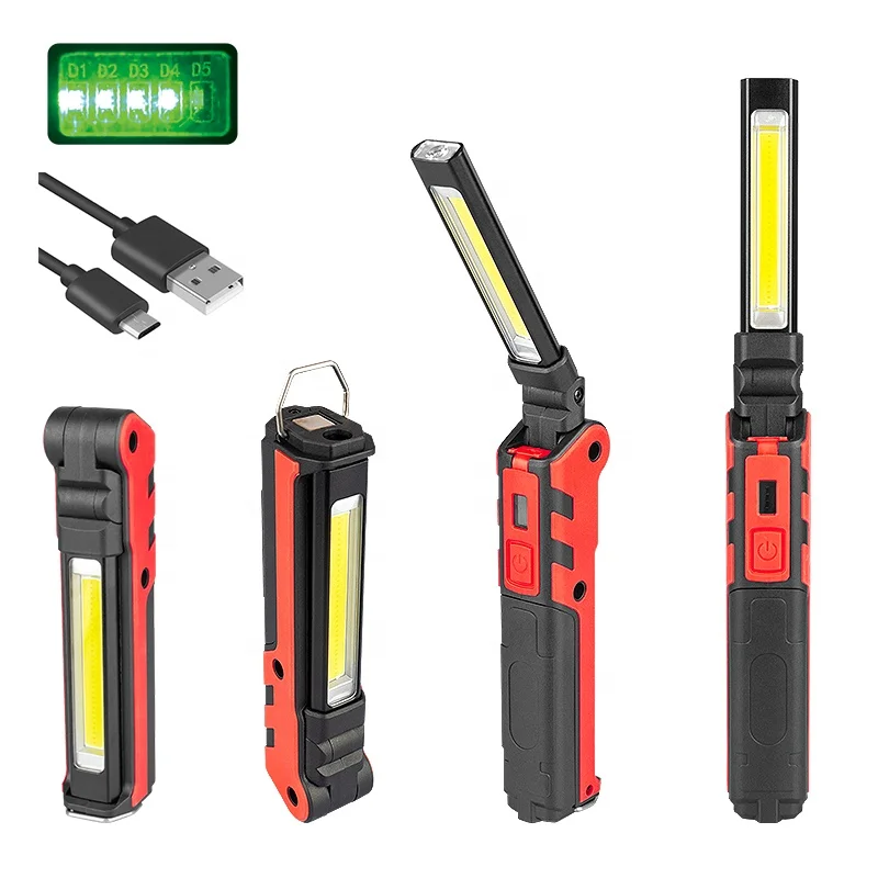 Multi-function portable 18650 battery rechargeable led cob work light for wholesales