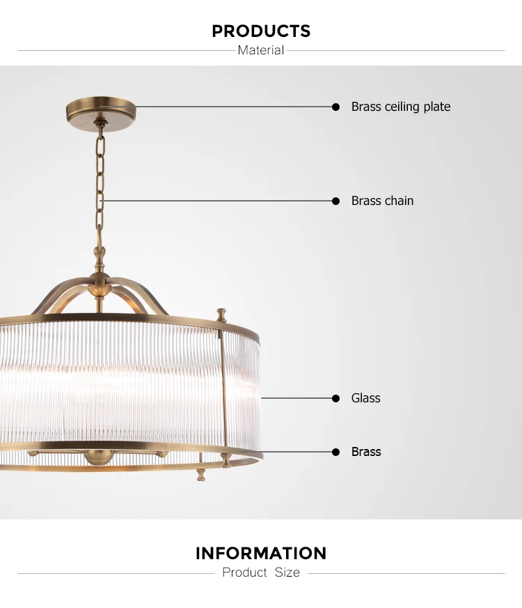 LED copper pendant lamp decorative