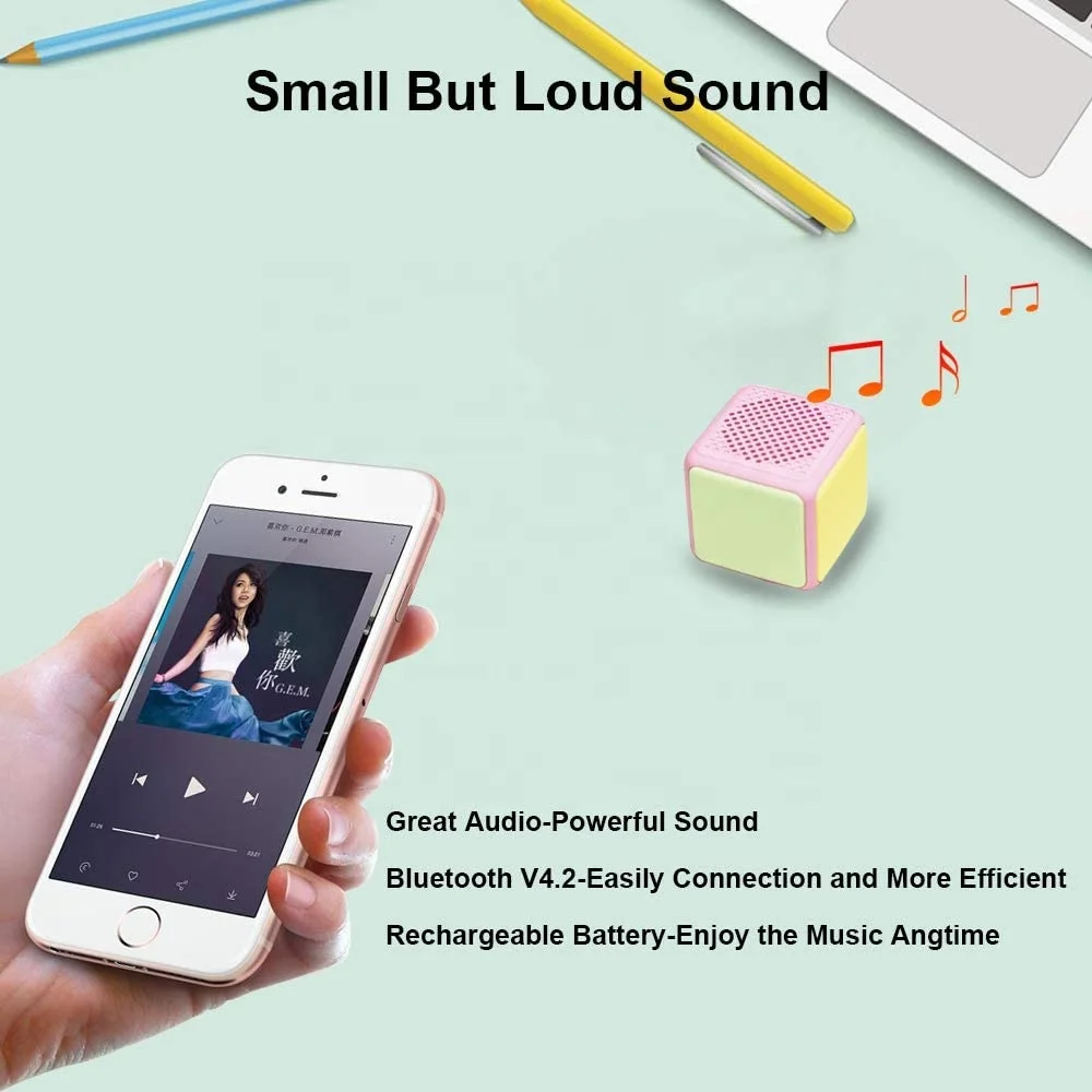 Promotional Mini Wireless Speakers with BT V4.2 Portable Speakers for Home Outdoors Travel 10m Wireless RangeD - ANKUX.COM