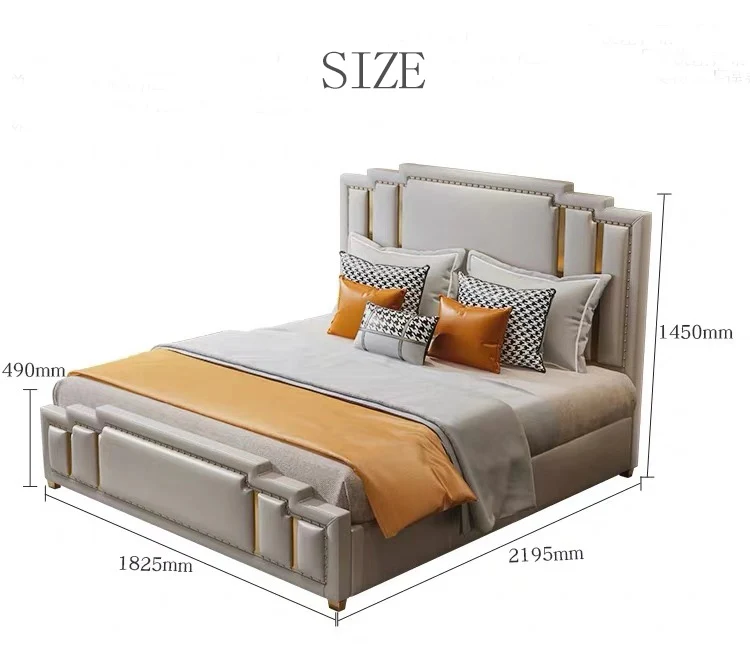Postmodern King Bed Frame Luxury Bed With Storage Bedroom Furniture